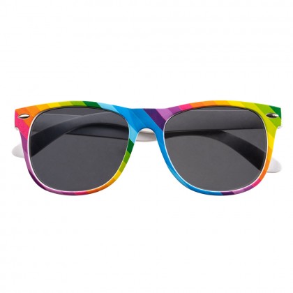 Set Classic regenboog (partybril, vlinderstrik en bretels)