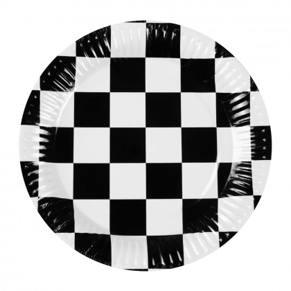 Set 10 papieren bordjes Racing (Ø 23 cm)