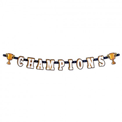 Kartonnen letterslinger 'Champions' (1,6 m)