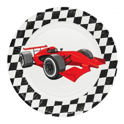 Set 8 papieren bordjes Speed (Ø 23 cm)