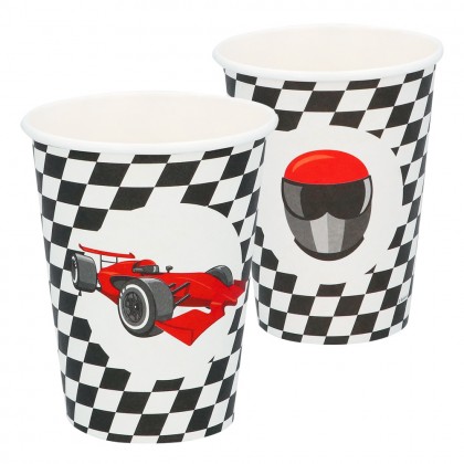 Set 8 papieren bekertjes Speed (25 cl)