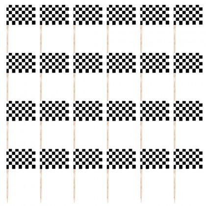 Set 24 vlaggenprikkers Racing (7 cm)