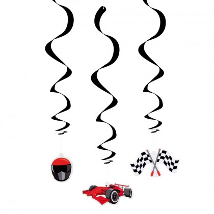 Set 3 decoratieswirls Speed dubbelzijdig (85 cm)