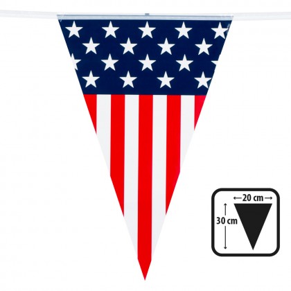 PE vlaggenlijn USA (30 x 20 cm, 6 m)
