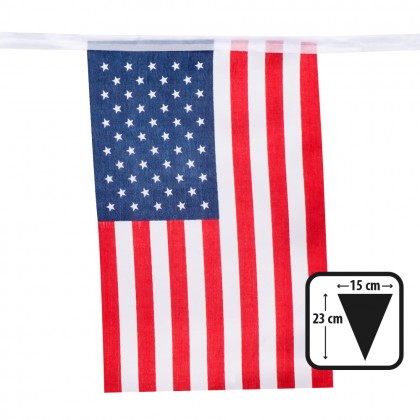 Polyester vlaggenlijn USA (23 x 15 cm)(4 m)