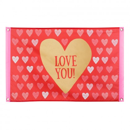 St. Polyester vlag 'LOVE YOU!' (60 x 90 cm)