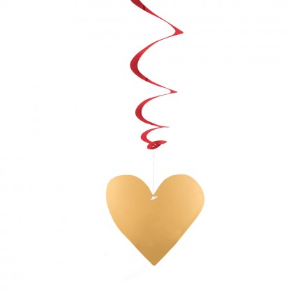 Set 3 decoratieswirls Love dubbelzijdig (85 cm)