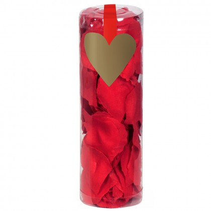 Koker polyester rozenblaadjes rood