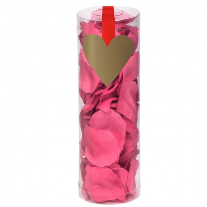 Koker polyester rozenblaadjes roze