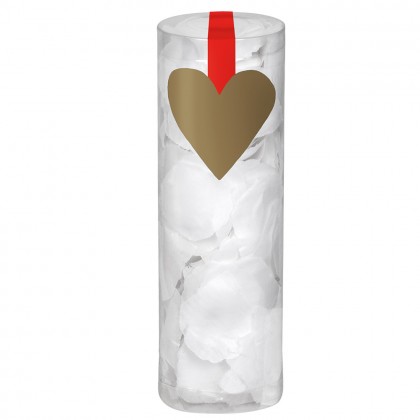 Koker polyester rozenblaadjes wit