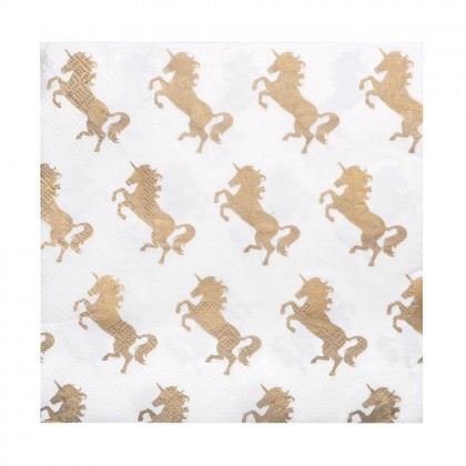 Set 20 papieren servetten Eenhoorn (33 x 33 cm)