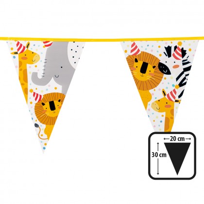 PE vlaggenlijn Safari (30 x 20 cm, 6 m)