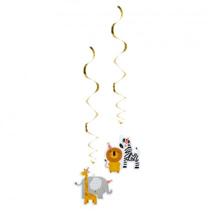 Set 2 decoratieswirls Safari dubbelzijdig (85 cm)