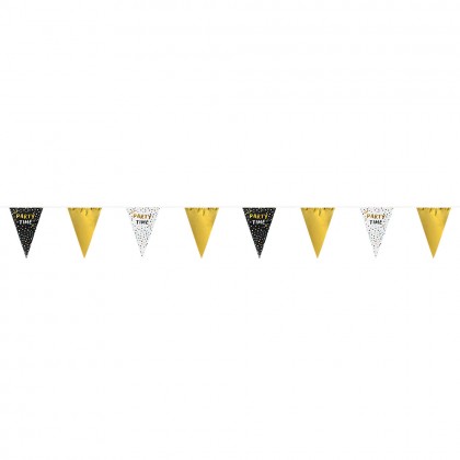 Folievlaggenlijn 'Party time'(30 x 20 cm, 6 m)