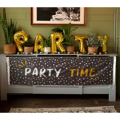 Polyester banner 'Party time' (50 x 180 cm)