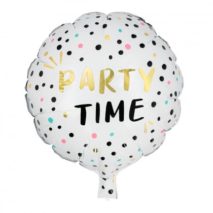 Folieballon 'Party time' dubbelzijdig (45 cm)