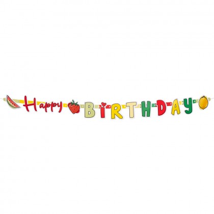 St. Kartonnen letterslinger Fruit 'Happy Birthday' (300 cm)
