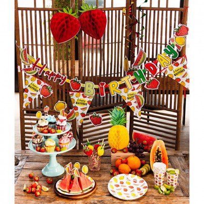 Set 8 papieren bordjes Fruit (23 cm)