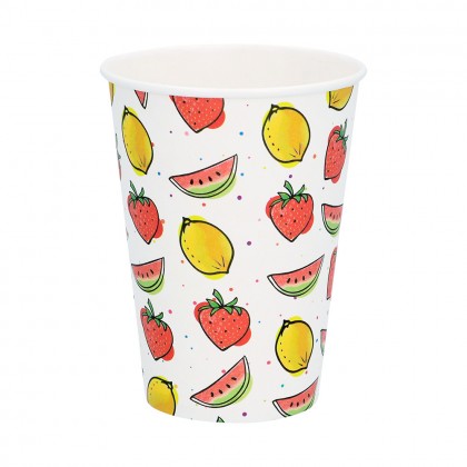 Set 8 papieren bekertjes Fruit (21 cl)
