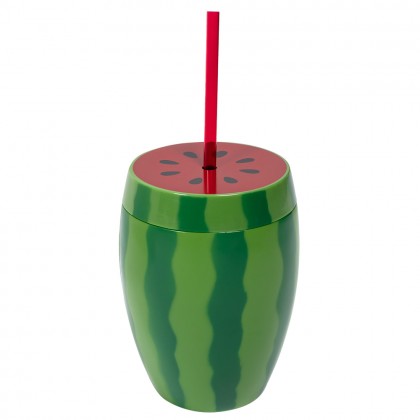 Watermeloen drinkbeker met rietje 90 cl