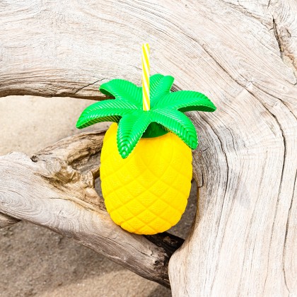 St. Ananas drinkbeker met rietje 800ml