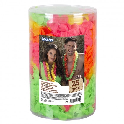 Set 25 hawaïkransen 4 neonkleuren ass. UV