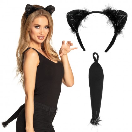 Set Kat (diadeem en staart)