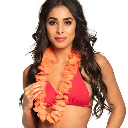 Hawaïkrans Ohana neonoranje UV