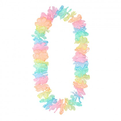 Hawaïset Pastel (hoofdband, hawaïkrans en 2 armbanden)