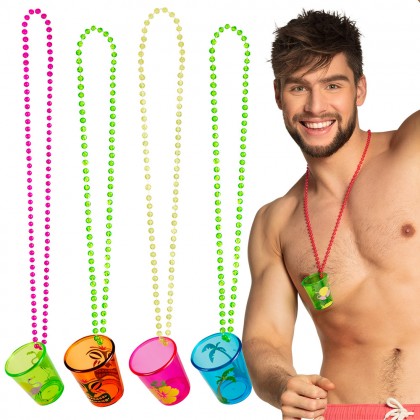Ketting shotglaasje Hawaï 4 ass.