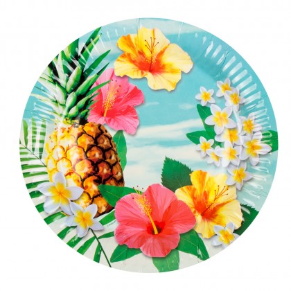 Set 10 papieren bordjes Paradise (Ø 23 cm)