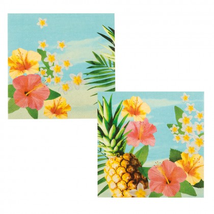 Set 20 papieren servetten Paradise (33 x 33 cm)