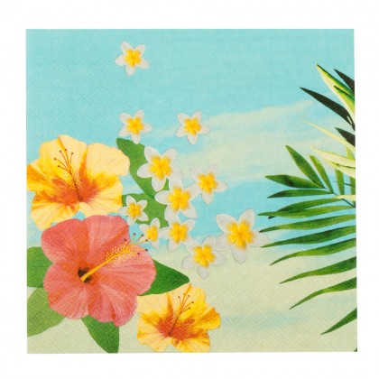 Set 20 papieren servetten Paradise (33 x 33 cm)