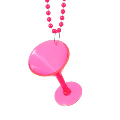Ketting Cocktail shotglaasje 3 kleuren ass. UV