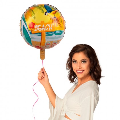 Folieballon 'Beach' dubbelzijdig (Ø 45 cm)