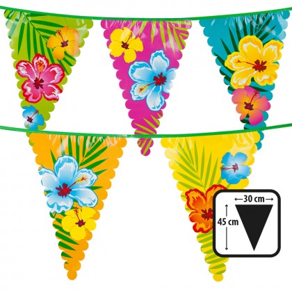 PE reuzenvlaggenlijn Hibiscus (45 x 30 cm)(6 m)