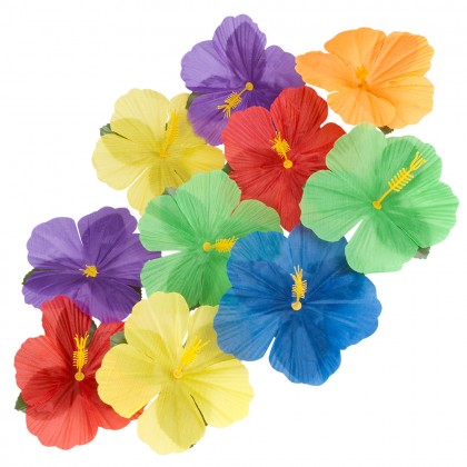 Set 24 decoratiebloemen Hibiscus