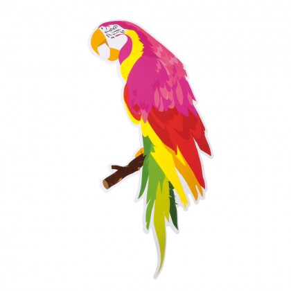 Set 4 kartonnen decoraties hawaï