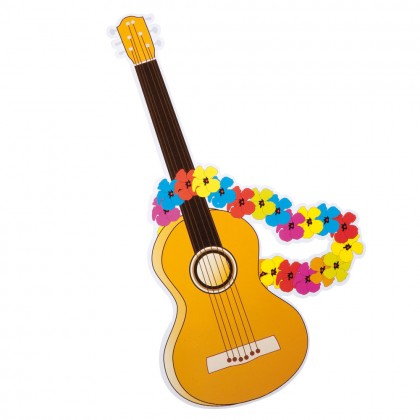 Set 4 kartonnen decoraties hawaï