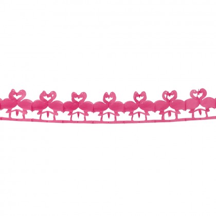 Papieren slinger Flamingo (2,5 m)