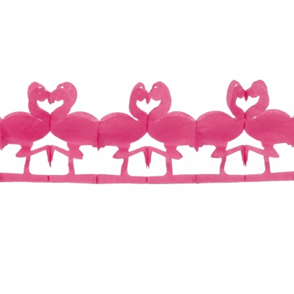 Papieren slinger Flamingo (2,5 m)
