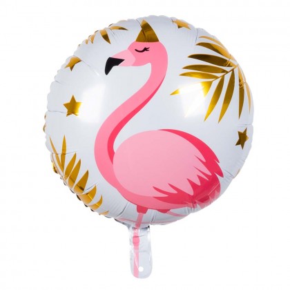 Folieballon Flamingo dubbelzijdig (Ø 45 cm)