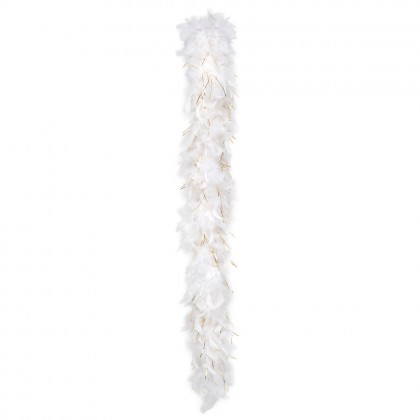 Boa 50 g Glamour wit met gouden tinsel (180 cm)
