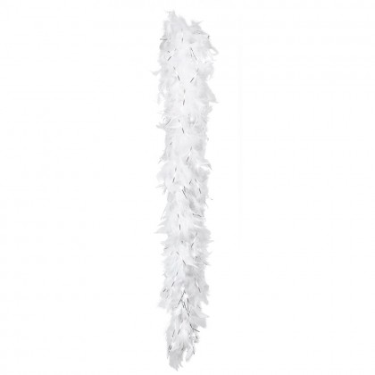 Boa 50 g Glamour wit met zilveren tinsel (180 cm)