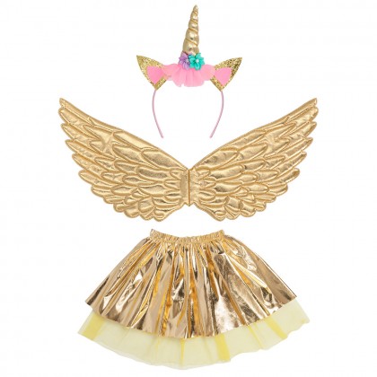 Set Eenhoorn engel (diadeem, vleugels en tutu)