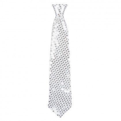 Stropdas Spangles zilver (40 cm)