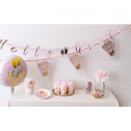 Set 10 papieren bekertjes 'Hello girl!' (25 cl)