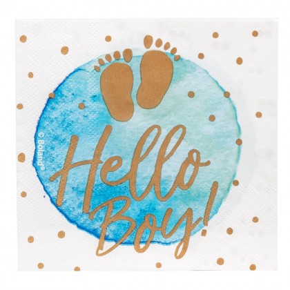 Set 20 papieren servetten 'Hello boy!' (33 x 33 cm)