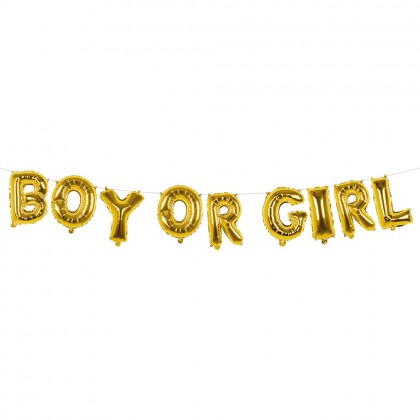 Folieballonslinger 'Boy or girl' (4 m)