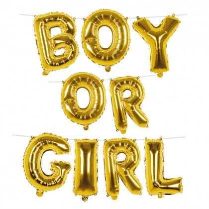 Folieballonslinger 'Boy or girl' (4 m)